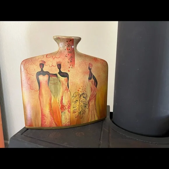 Square Thin Ceramic Decorative Vase - Picture 2 of 10